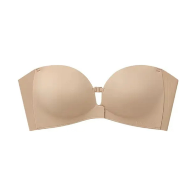 Strapless Front-Closure Push-Up Bra