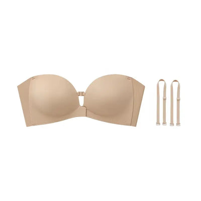 Strapless Front-Closure Push-Up Bra
